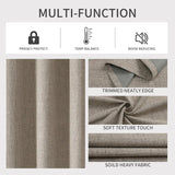 Popxstar Blackout Curtains 350cm Height Room Darkening Curtains for Bedroom 100% Black Out Textured Thermal Curtain Privacy Protection