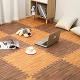 Popxstar Wood Pattern Flooring Square Puzzle Living Room Rug Waterproof and Non-slip Stitching Mat Baby Sports Play Mat Decorative Carpet