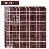 10/30 PC Self-Adhesive Wall Tile Kitchen Backsplash  Suitable for Kitchen Wall Decoration Square 10.5" x 10.5" 3D Mosaic Style