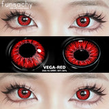 Popxstar  Cosplay Blind Black Lenses Anime White Eye Color Lens Halloween Vampire Lenses Cosmetic Colorful Multicontacts Red Lens