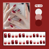 Popxstar 24pcs Lemon Short Wear Tips Nail False Patch Press on Nails Supplies for Professionals Artifical Fake Nails Faux Ongles Uñas