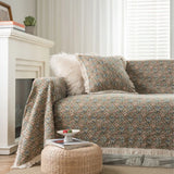 Multifunction Soft Sofa Towel Anti Cat Scratch Jacquard Thick Colored Flower Thick Sofa Cover for Living Room Sofa Blanket