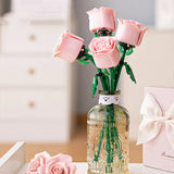 Popxstar Eternal Rose Couple 3D Model Red/Pink/Blue Rose Bouquet Love Gift Home Decoration DIY Mother's Day Birthday R Gift