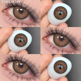 Popxstar  2pcs Color Brown Contact Lenses for Eyes Fashion Natural Gray Softlens Eye Makeup Contacts Yearly Cosmetic Color Lens