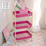 Popxstar cabin weekend inspo 3 Layer Contrast Color Trolley Storage Shelf Multi-layer Movable Trolley Cosmetics Snack Storage Rack Bathroom Mobile Shelf Home