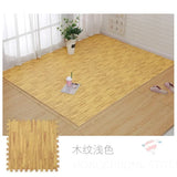 Popxstar Wood Pattern Flooring Square Puzzle Living Room Rug Waterproof and Non-slip Stitching Mat Baby Sports Play Mat Decorative Carpet