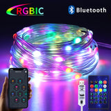 Popxstar 5V USB RGBIC Fairy String Light 25/20/10M Christmas Light With Bluetooth APP and Remote control For Xmas tree Garland Decoration