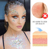 Popxstar 6Pcs Mermaid Face Jewels Gems Rhinestones Rave Eye Body Temporary Stickers Crystal Face Stickers Decorations for Festival Party