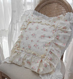 Romantic Rose Decorative Pillow Covers Bed Cushion Cover Garden Sofa Throw Pillows Cover Bedding Pillowcase Ruffle Design