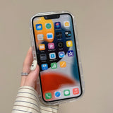 Popxstar  Korea Silve 3D Butterfly Cartoon Heart Phone Case For iPhone 16 15 14 13 12 Pro Max Luxurious Lovely Soft Shockproof Back Cover