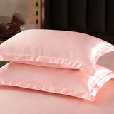 Popxstar Luxury Mulberry Silk Fitted Bed Sheet Set Queen High-end Stain Soft Silk Bedsheet Set with Elastic Band King Szie Mattress Cover