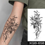 Popxstar Waterproof Temporary Tattoo Sticker Japanese Phoenix Flame Flash Tatto Feather Totem Body Art Arm Leg Waist Fake Tatoo Men Women