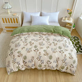 Popxstar  Milk Velvet Floral Duvet Cover, Ultra-Soft Cozy Warm Winter Reversible Plush Comforter Cover, 1 PC Botanical Flower Quilt Cover