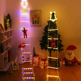 3.2M Santa Ladder LED Light USB Powered 8 Flashing Modes Climbing Santa Xmas LED Light Waterproof Xmas Ladder Light