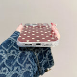 Simple Wine Red Polka Dot Phone Case for IPhone 13 15 14 16 Pro Max Shockproof Cover for Iphone 17 Pro 17promax Protective Case