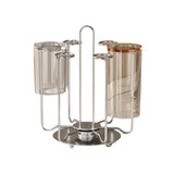 Stainless Steel Rotating Cup Holder Large Capacity Upside-Down Cup Drying Rack Saving Space with Tray Glass Cup Stand Cabinet