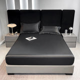 Popxstar Rayon Satin Waterproof Fitted Sheet Silky Solid Color Bed Sheet Elastic Band Sheets Smooth Bedsheet Mattress Cover
