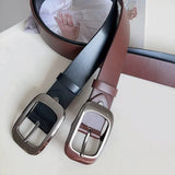Popxstar Belt Women's New Retro American Niche Student Decoration Jeans with Versatile Black Casual Trend Belt