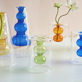 Popxstar Nordic Modern Double Wall Vase Creative Hydroponic Transparent Glass Vase Living Room Desktop Decor Art Ornament Home Decor