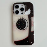 Cute Anime Shinning Eyes Cartoon Phone Case for IPhone 17 16 15 14 Pro 13 Max Comic Girl Glittering Big Eyes Bling Back Cover