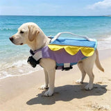 Pet Water Life Preserver Lightweight Wave Edge Spliced Dog Life Jacket For Small Medium Large Dogs Sea Swimming