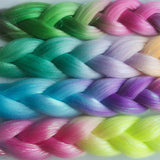 Popxstar Tinsel Jumbo Braiding Hair 4 Tones Ombre Braids Colored Braiding Hair Mix Hair Tinsel  24 inch Festival Rave Hair For Girls Kids
