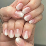 Popxstar 24pcs Short Square False Nails Sets Flower Design Stick on Fake Nails Datachable Simple Nude Press on Nails Tips with Jelly Glue