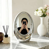 Popxstar  Creativity Flip Double-sided Mirrors Home Desktop Premium Feel Elliptical Mirror Room Decoration Makeup Mirrors Home Decor Gifts