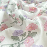 Popxstar Purple Flowers Bedding Sets Romantic Floral Duvet Covers Bed Flat Sheet Pillowcases Washed Cotton Quilt Cover Girls Bed Linen