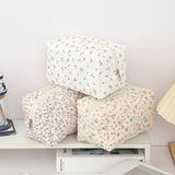 Popxstar 1 pc exquisite bowknot single-layer pencil case, floral pattern design storage bag, a must-have for back to school season