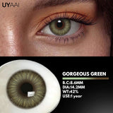 Popxstar 2Pieces Colored Contact Lenses Bueatiful Pupil Color Circle Lens Green Iris Prescription Yearly New Color Contact Lens