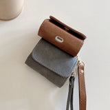 Popxstar  Luxury Business Earphone Bag For AirPods 4 Case Solid Color Matte Leather Portable Protection Cover For AirPods 1 2 3 Pro 2 2nd