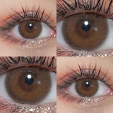 Popxstar -2pcs/pair Natural Pupil Lenses Collagen Series Contact Lenses for Eyes Brown Gray Eye Color Lens for Myopia 14.2mm