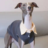 Summer Faux Two Piece Collar Pet Sleeveless Tank Top Lightweight Dog Vest For Italian Greyhound Whippet Bedlington