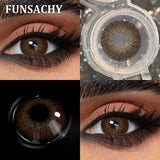 1 Pair Colored Contact Lenses Brown Green Lenses Natural Look Eye Makeup Softlens Beautiful Gray Pupils for Yearly Use
