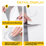 Popxstar 10-20pcs 30x60cm Self-Adhesive Marble PVC Floor Tiles Waterproof Peel Stick Wall Sticker Kitchen Bathroom Removable Home Decor ﻿