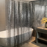 Popxstar Thick PEVA Clear Shower Curtain with 12Hooks Waterproof Bathtub Bathing Cover Mildewproof Modern Bathtub Partition Curtain