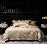 Popxstar  Premium 1000TC Egyptian Cotton Yarn-dyed Jacquard Luxury Bedding Set Duvet Cover Flat/Fitted Bed Sheet Pillowcases 4Pcs