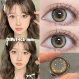 1 Pair Brown Colored Contact Lenses with Myopia 0~-8.00 Degree Natural Cosmetic Beauty Pupil Soft Circle Color Lenses