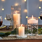 Popxstar Ribbed Glass Hurricane Candle Holders Home Decor Pillar Candles Glass Vase Floating Candle Wedding Ornaments