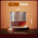 Popxstar  1-4PCS Tumbler Whiskey Glass With Base Crystal Whiskey Glasses Rotating Spinning Wine Brandy Glass Cup Drinkware For Bar Home