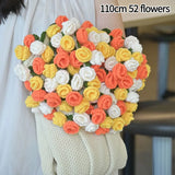 Popxstar  Rose Flower Bouquet Blanket Finished Bouquet Blanket Handmade Bouquet Nap Blanket Sofa Cover Valentine's Day Gift Manta de rosas