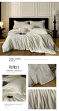 Popxstar  Nordic Silk Bedding Set 4pcs Luxury Lyocell Duvet Cover Set Flat Sheets Set 2 Pillowcases Twin Double Queen Size Bed Linen Set