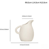 Popxstar  Upright Plain Fired Ceramic Vase with High-end Feel Home Desktop Decoration Flower Arrangement and Ornament