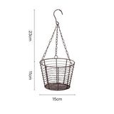 Retro metal ironwork storage basket vegetable fruit snack hanging basket kitchen balcony household Small item storage