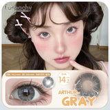 Popxstar  1 Pair Color Contact Lenses For Eyes Natural Gray Blue Beautiful Pupil Soft Natural Accessories Yearly Cosmetic Pupils