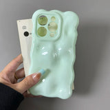 Candy Color Glossy 3D Meteorite Pattern For iPhone 16 Pro Max 17 Air 15 Plus 13 14 12 11 Shockproof Back Cover
