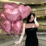 Popxstar Romantic Heart Foil Balloons 18 Inch Metal Mirror Aluminum Film Balloon Helium Globos for Valentine's Day Wedding Party Decor