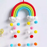 Cute fur ball rainbow Dream catcher Dreamcatcher living room bedroom children's room tapestry Wall decoration pendant gift