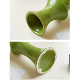 Creative bamboo joint ceramic vase hydroponics dried flowers flower arrangement desktop ornament home office decoration